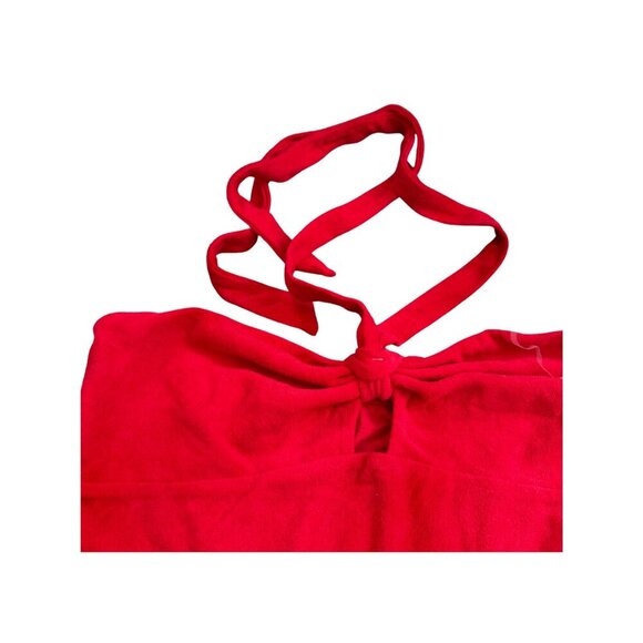 Wild Fable Size XXL Bright Red Halter Top French Terry Towel Cover Up Romper NWT - Picture 5 of 10
